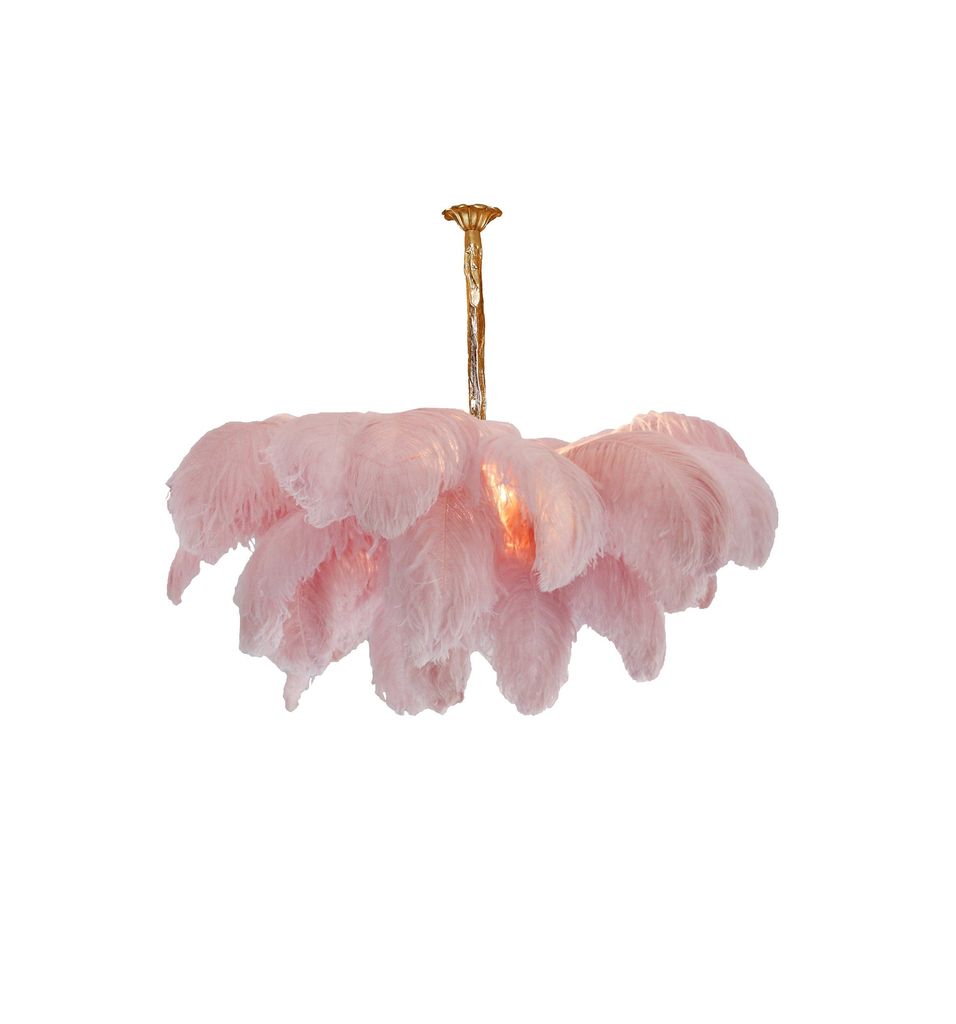 Ostrich Feather Pendant Lamp