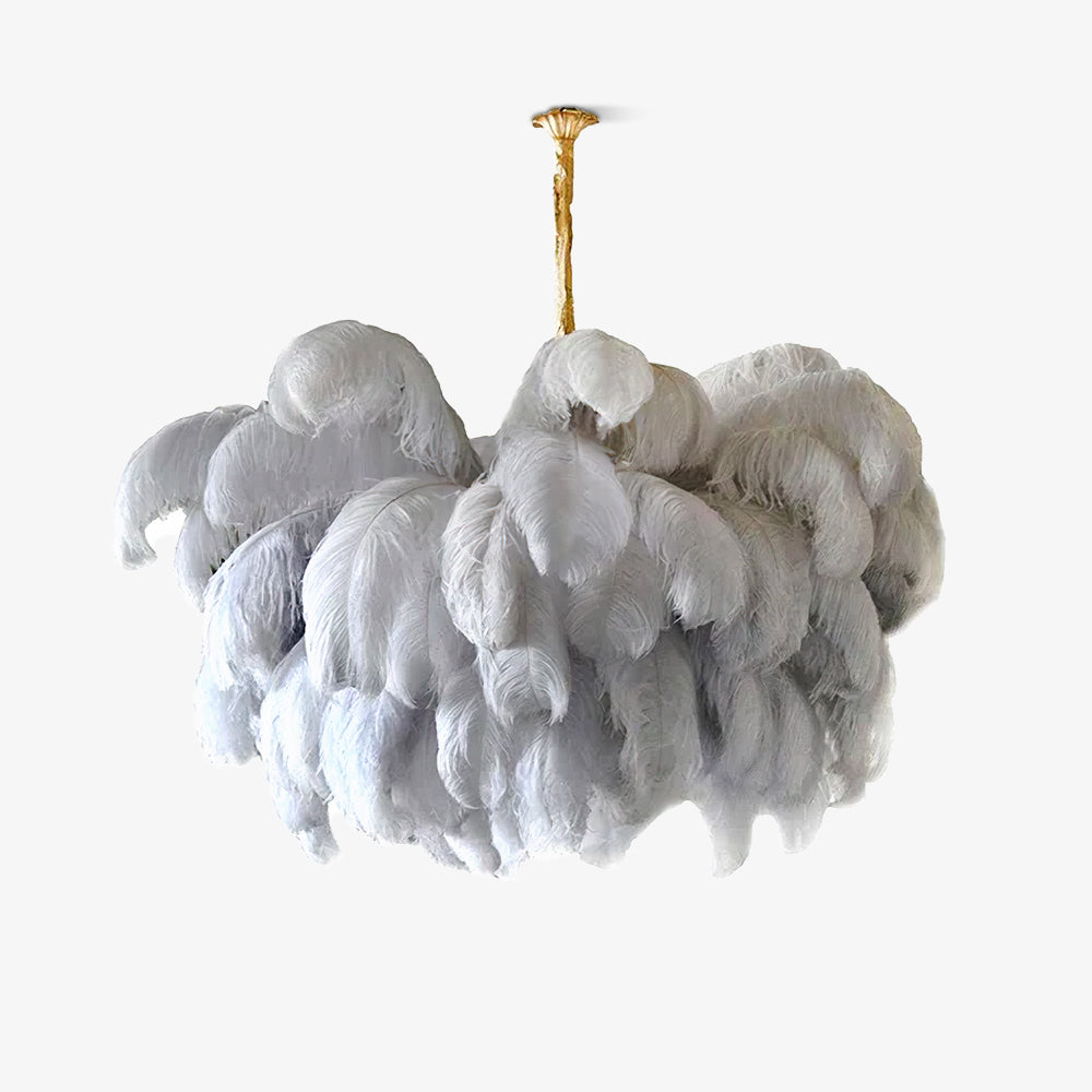 Ostrich Feather Pendant Lamp