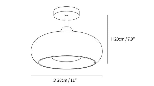 Plafonnier Ceiling Lamp dimensions diagram
