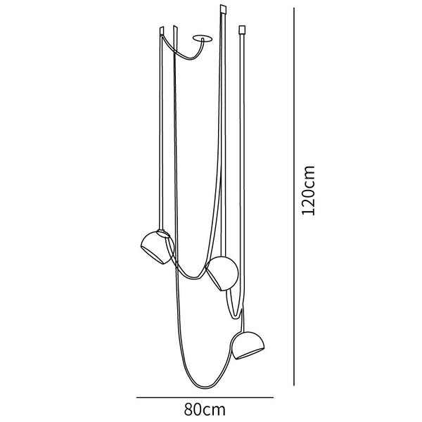 3 Heads Pendant Light Dimensions