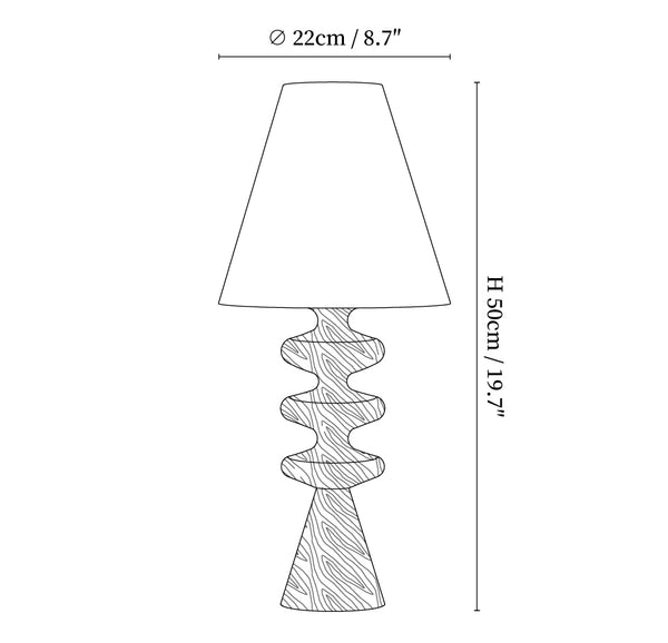 Ripple Wood Table Lamp