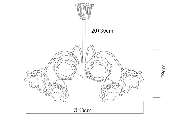 Roses Chandelier 6 Heads