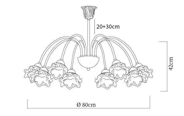 Roses Chandelier 8 Heads