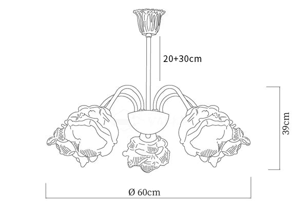 Roses Chandelier 5 Heads