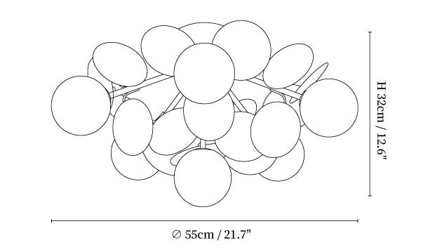 Round Macaron Ceiling Lamp 6 Heads