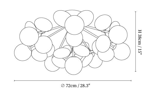 Round Macaron Ceiling Lamp 8 Heads