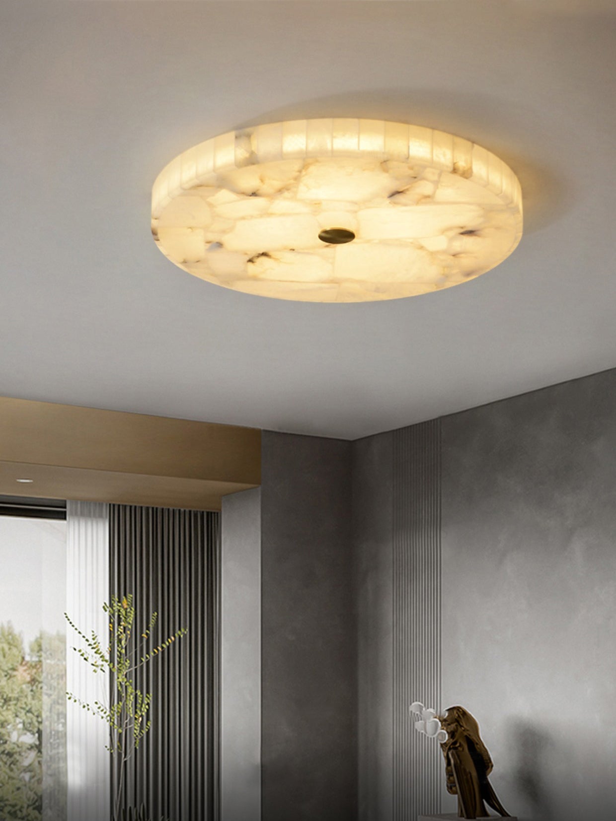 round-mosaic-alabaster-ceiling-lamp