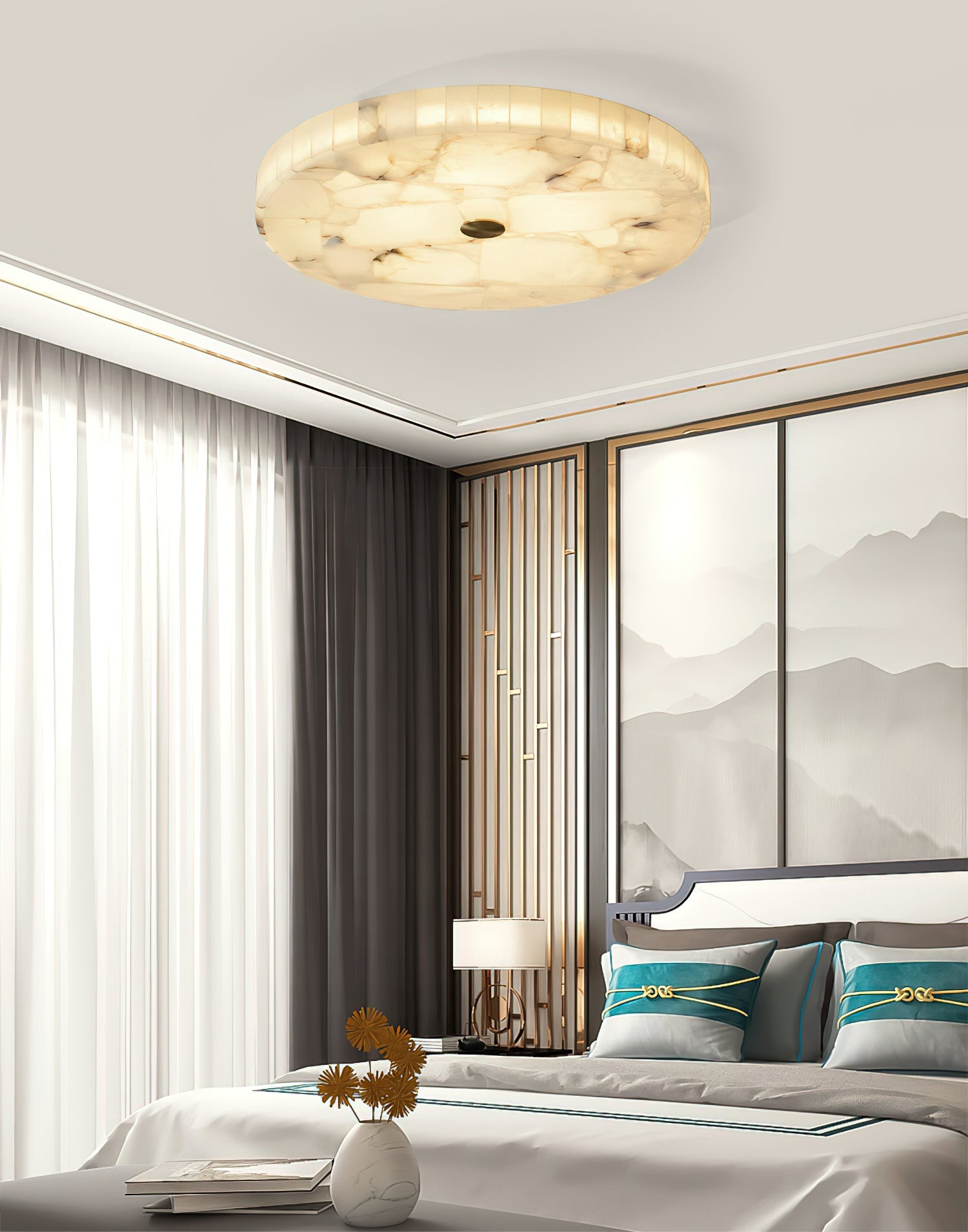 round-mosaic-alabaster-ceiling-lamp