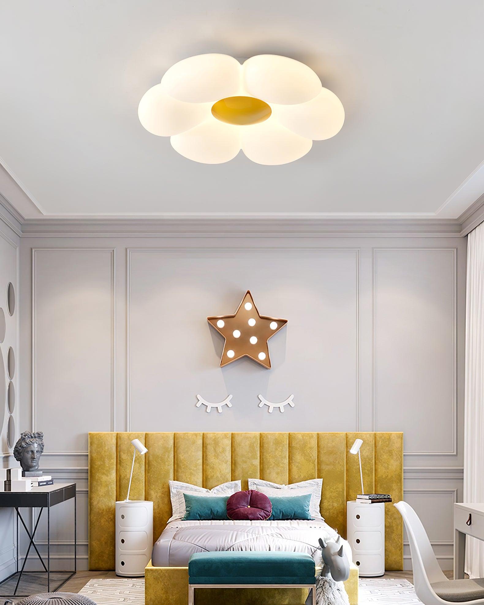 Six Leaf Flower Kids Room Ceiling Lamp