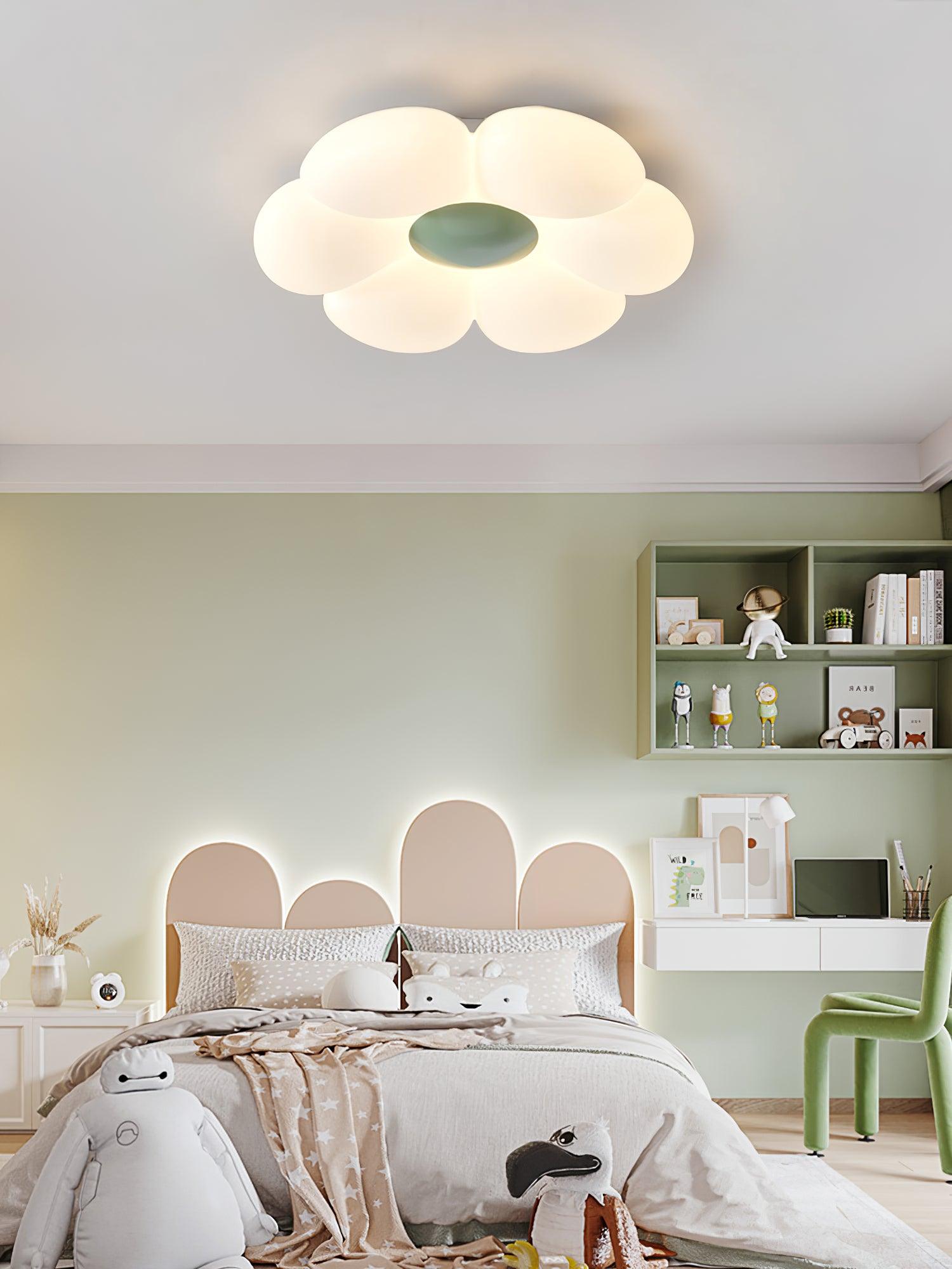 Six Leaf Flower Kids Room Ceiling Lamp