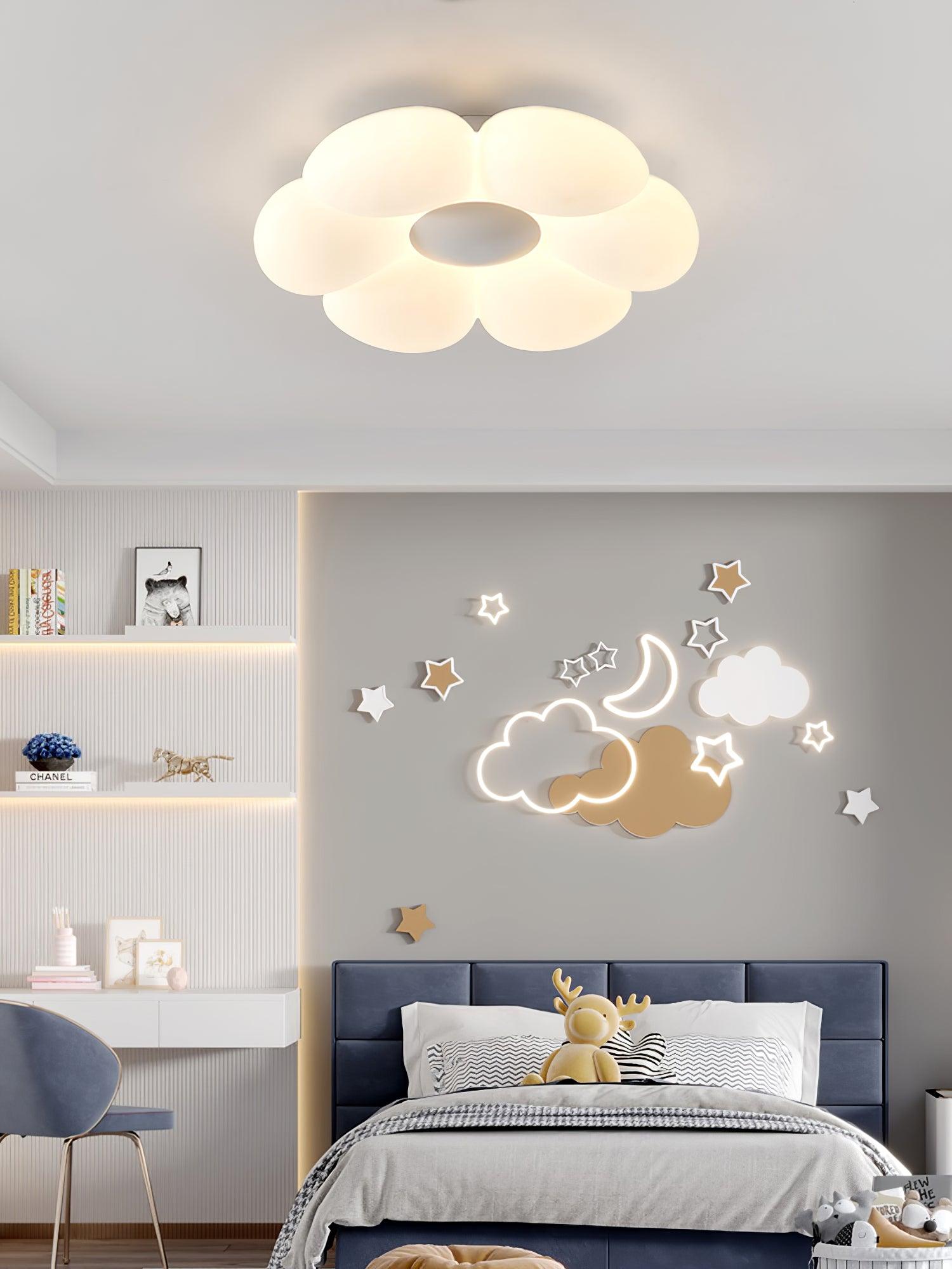 Six Leaf Flower Kids Room Ceiling Lamp