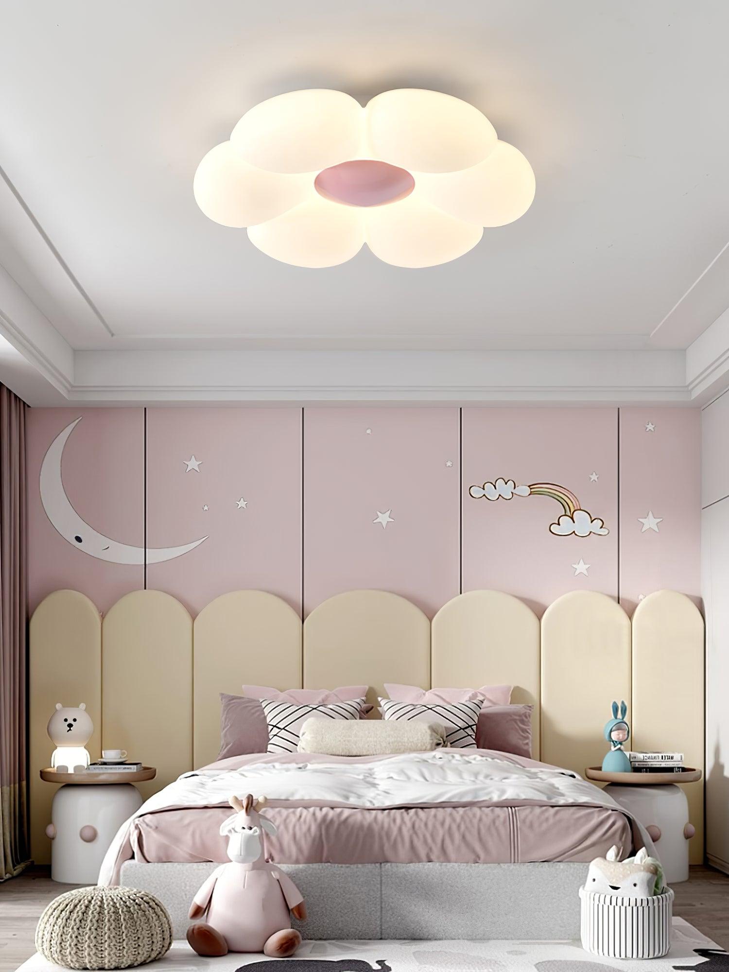 Six Leaf Flower Kids Room Ceiling Lamp