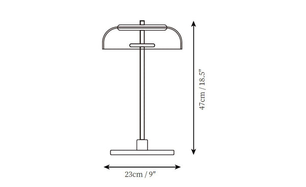 Solara Table Lamp Size Diagram