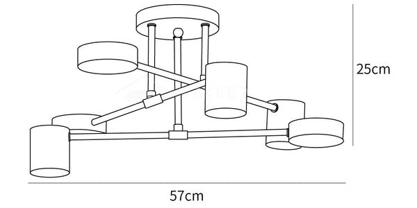 Sputnik Flush Ceiling Light Dimensions