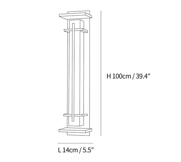 Square Outdoor Wall Light Dimensions Diagram