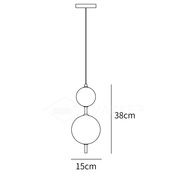 Vertical Globe Pendant Lamp - 38cm height