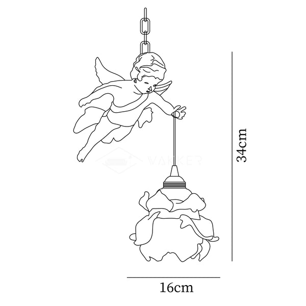 Vintage Angel Pendant Light dimensions