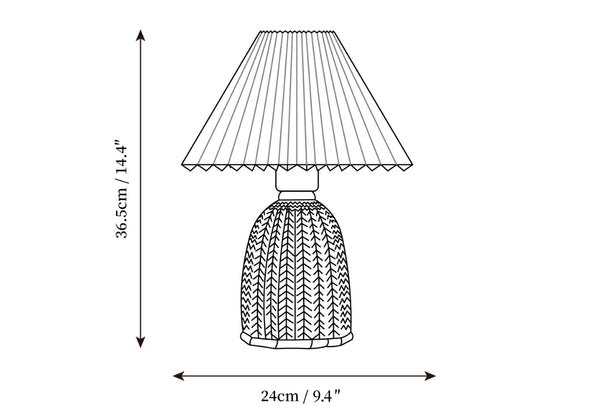 Vintage Pleated Table Lamp Size
