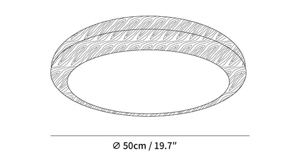 Wood Grain Round Ceiling Lamp Size