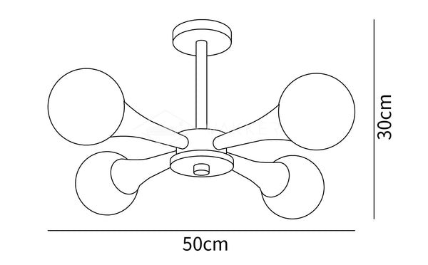 MINIHOUZZ 4-Head Chandelier Dimensions