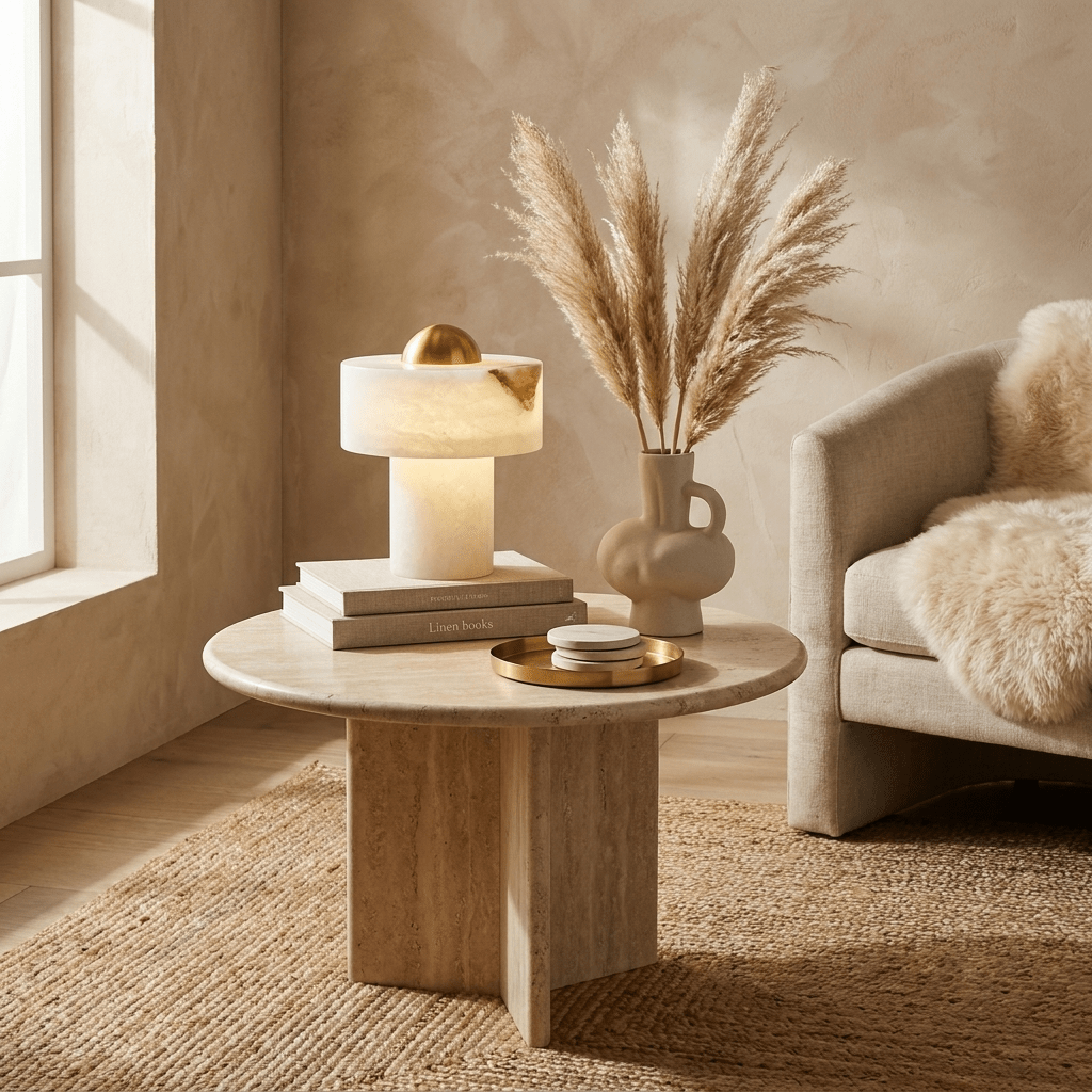 brass alabaster dome table lamp