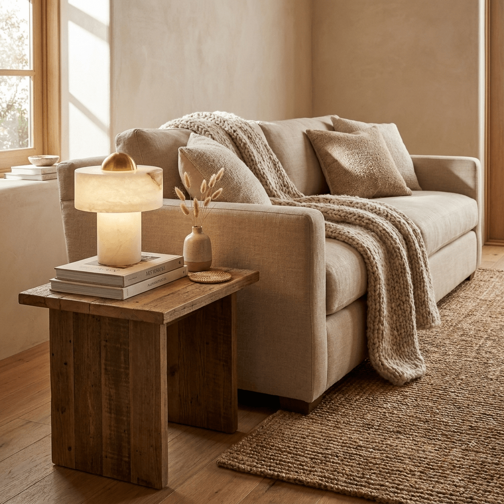 brass alabaster dome table lamp