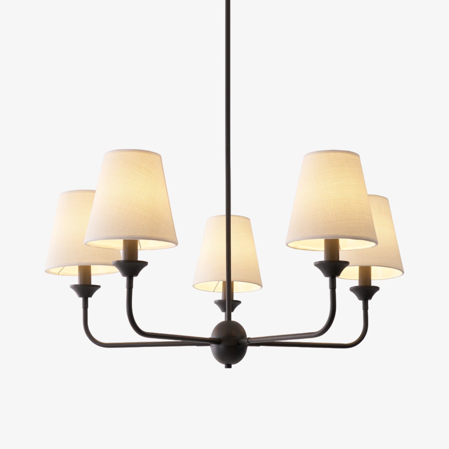 modern black brass fabric chandelier