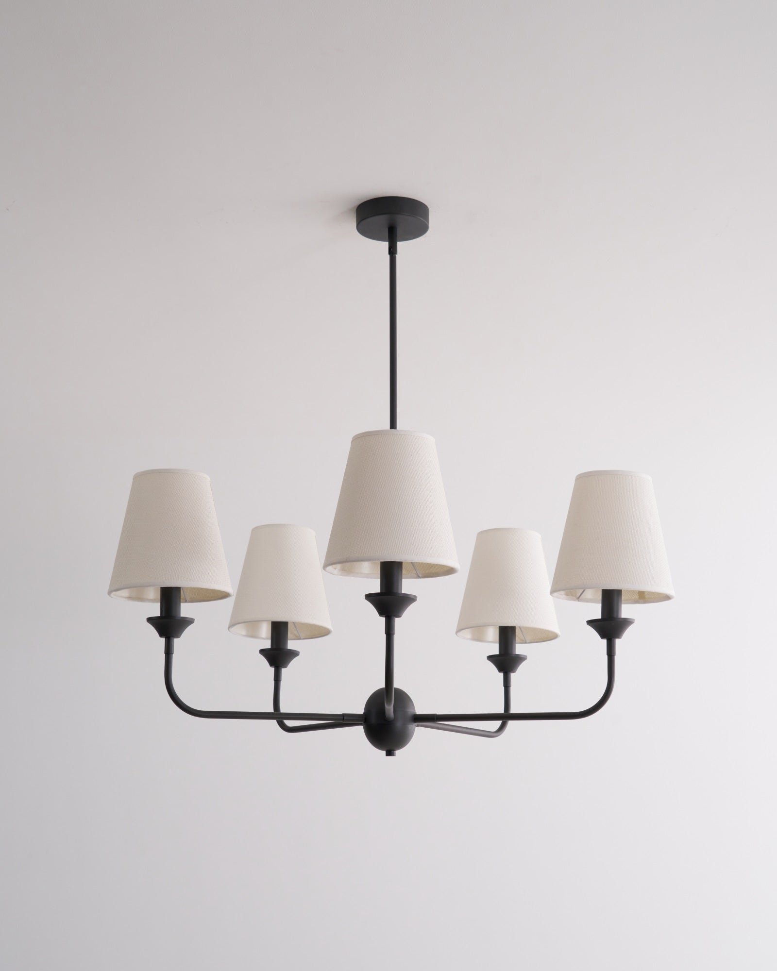 modern black brass fabric chandelier