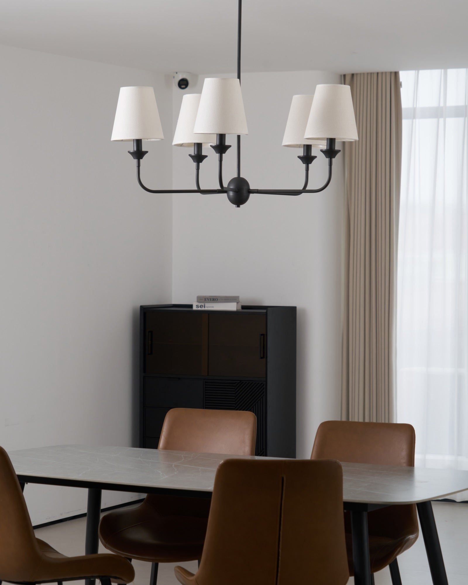 modern black brass fabric chandelier