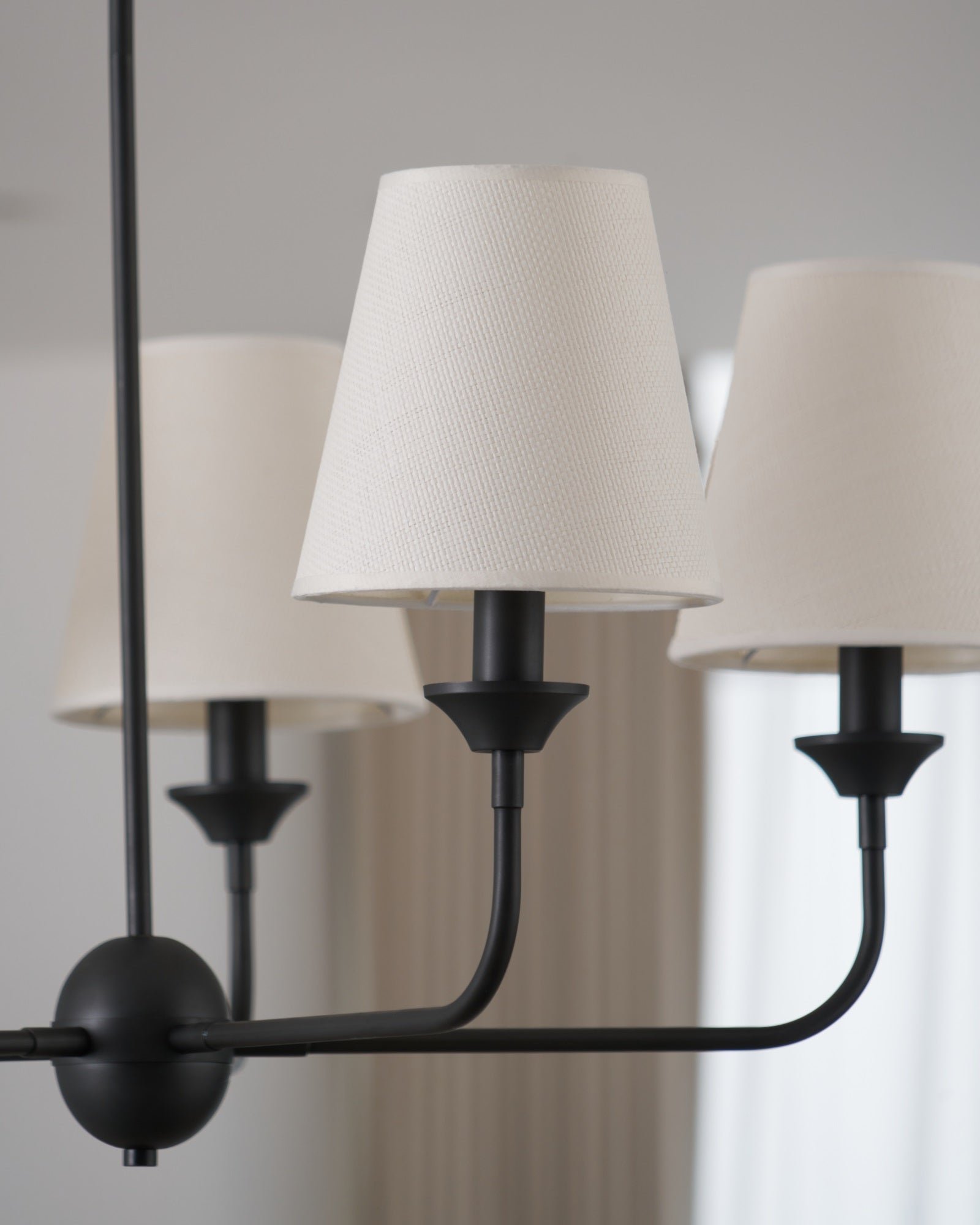 modern black brass fabric chandelier