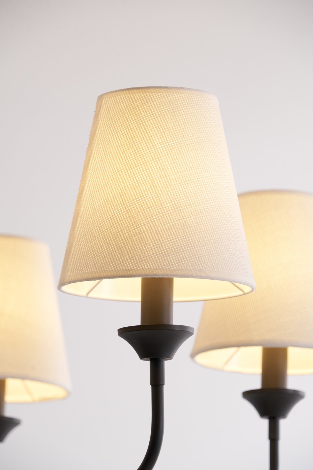 modern black brass fabric chandelier