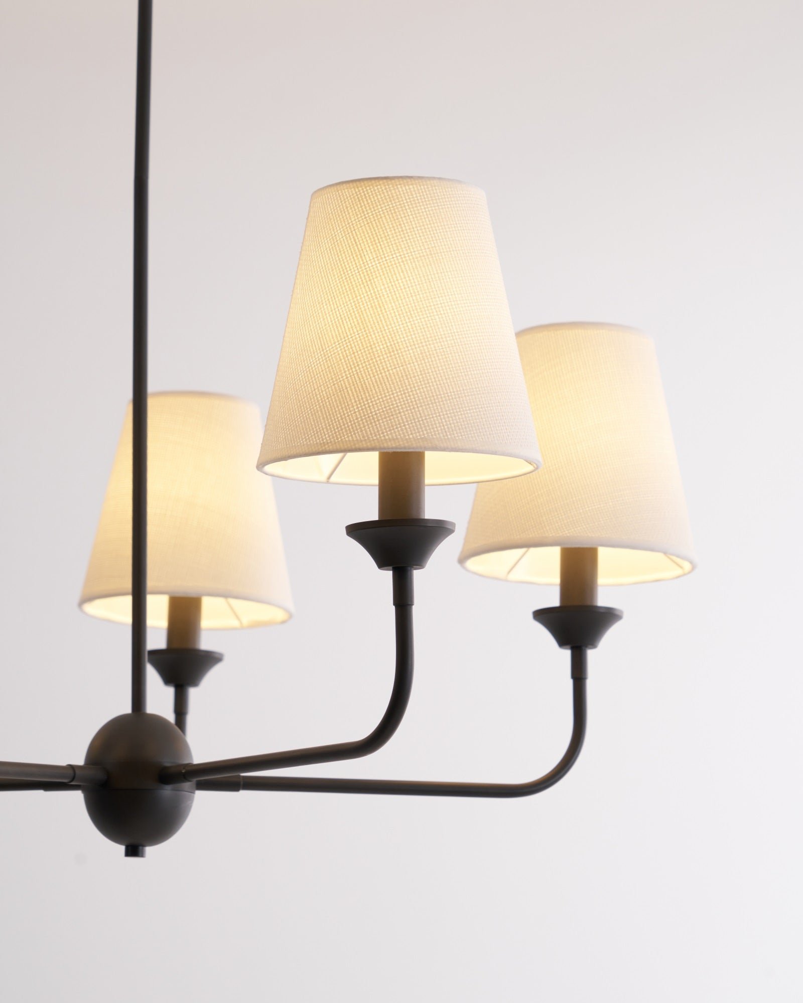 modern black brass fabric chandelier