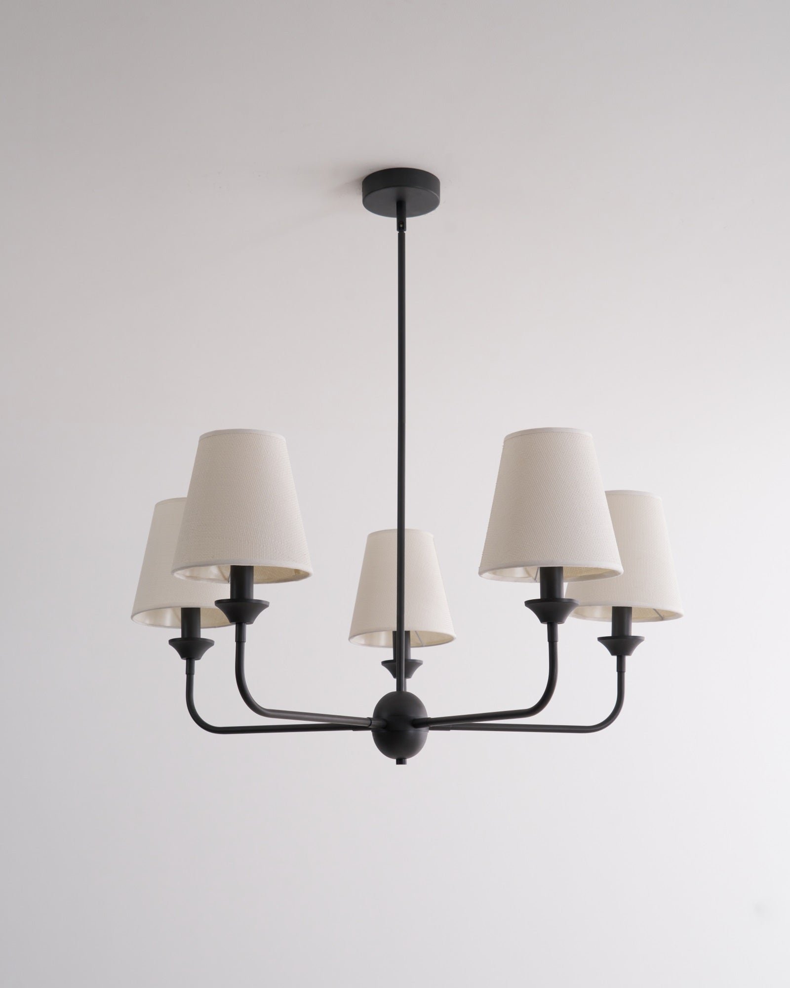 modern black brass fabric chandelier