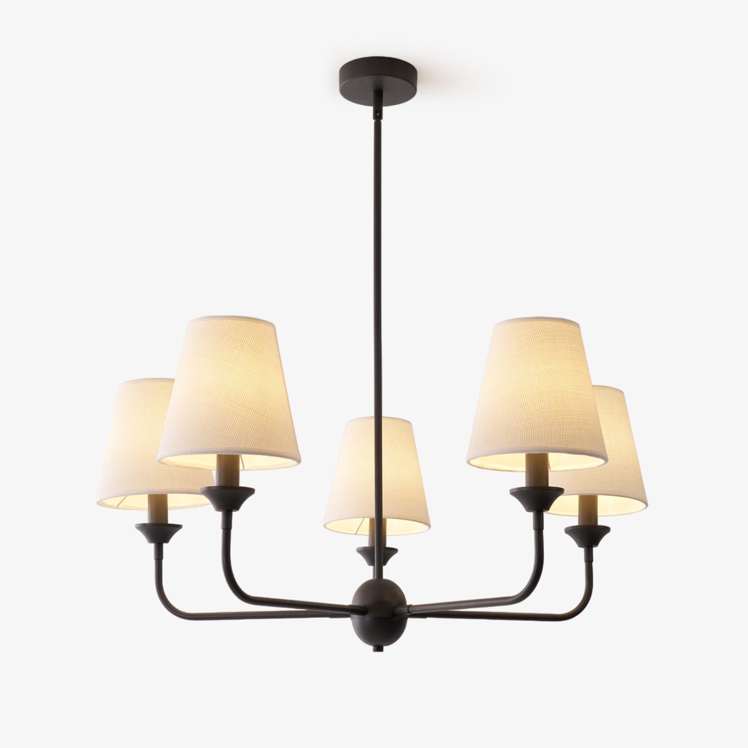 modern black brass fabric chandelier