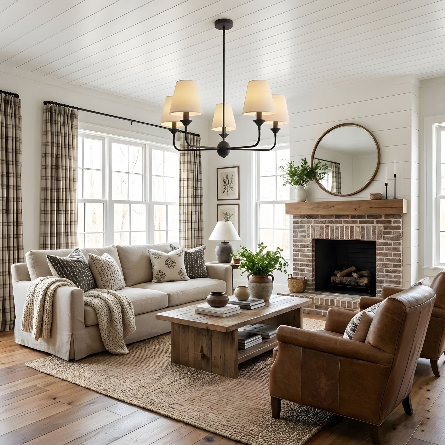 modern black brass fabric chandelier