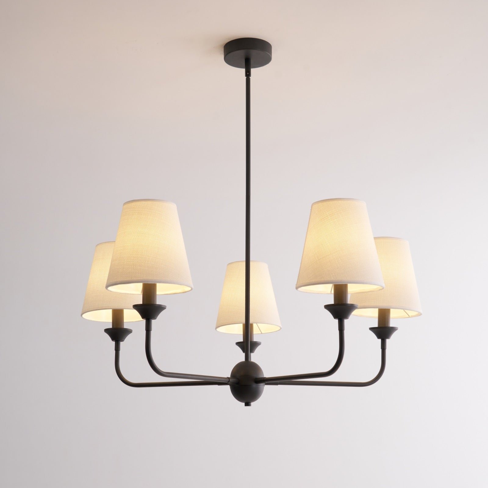 modern black brass fabric chandelier