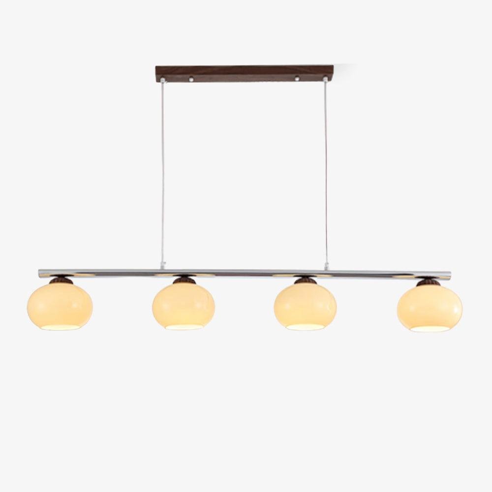 modern creamy yellow glass orb chandelier